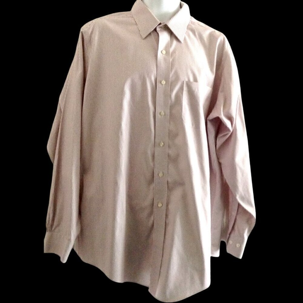 Brooks Brothers Men's Shirt 16-1/2 4/5 Maroon Stripe Traditional Fit Non Iron